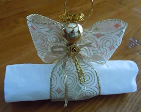 ribbon angel napkin ring